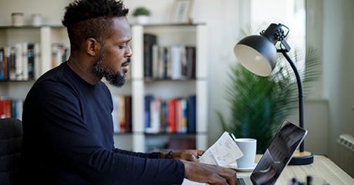 Man sitting at computer