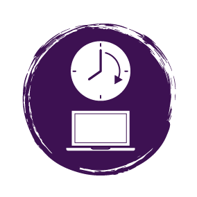 icon of clock and laptop