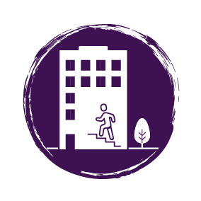 icon of employee inside office building